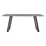 6-Piece Gray Metal Dining Table Chair Bench Set - Omega Lifestyles