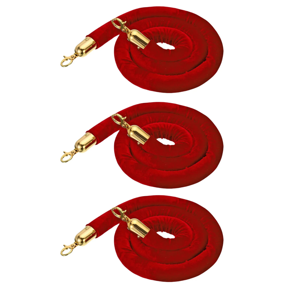 Set of 4 Stainless Steel Gold Velvet Rope Posts - Omega Lifestyles