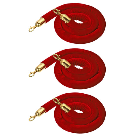 Set of 4 Stainless Steel Gold Velvet Rope Posts - Omega Lifestyles