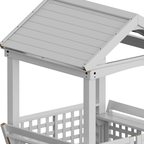 Outdoor Wooden Kids Playhouse With Bench and Door - Omega Lifestyles