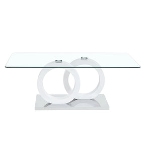 Modern Minimalist Glass Top MDF Coffee Table - Omega Lifestyles