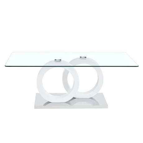Modern Minimalist Glass Top MDF Coffee Table - Omega Lifestyles