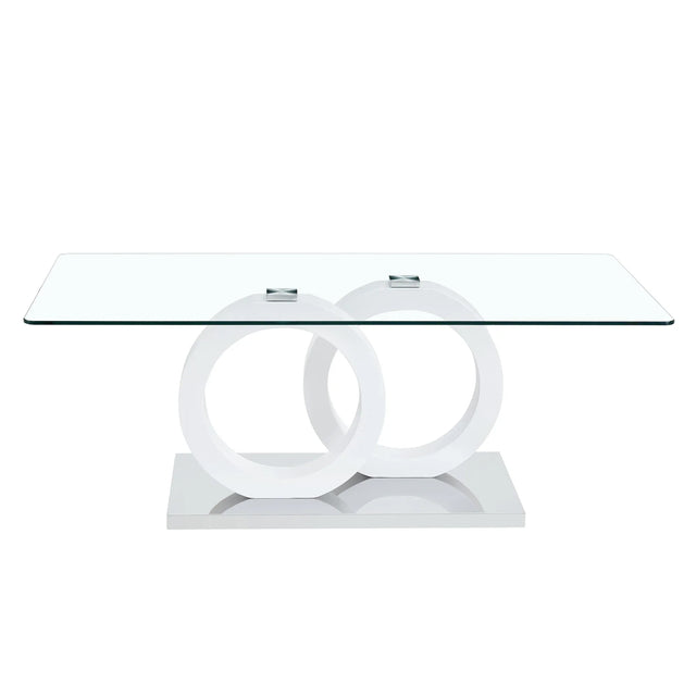 Modern Minimalist Glass Top MDF Coffee Table - Omega Lifestyles