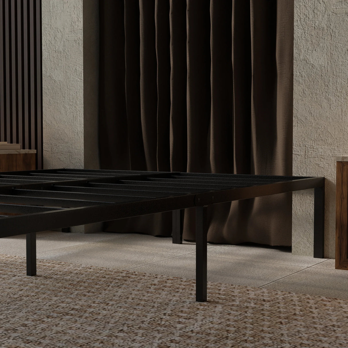 Heavy-Duty Modern Steel King Platform Bed Frame - Omega Lifestyles