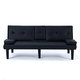 67-Inch Foldable PVC Sofa Bed With Cup Holder - Omega Lifestyles