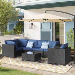 7-Piece Outdoor PE Rattan Patio Furniture Set - Omega Lifestyles
