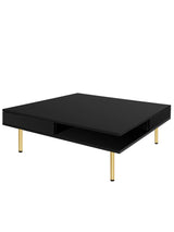 High Gloss Black Coffee Table With Drawers - Omega Lifestyles