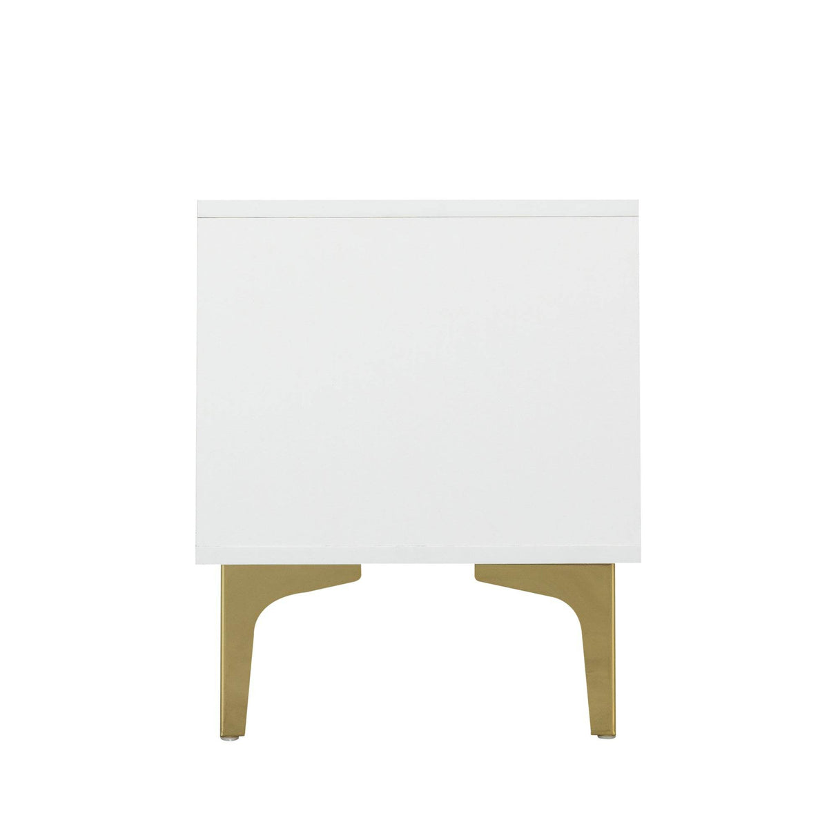 Antique White Particle Board TV Stand Console With LED Lights - Omega Lifestyles