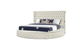 Modern Velvet Upholstered Queen Bed Frame With USB Charger - Omega Lifestyles