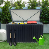 Medium Durable Metal Outdoor Storage Box With Lockable Doors
