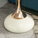 Modern Round Milk White Carbon Steel Side Table - Omega Lifestyles