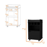 Modern Black Particle Board Bar Cart With Wine Rack - Omega Lifestyles
