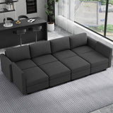 Modern 6-Seater Modular Sectional Sofa With Ottoman Storage - Omega Lifestyles