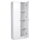 Kitchen Pantry Cabinet 60-Inch White Particle Board Storage