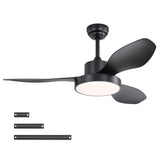 47-Inch Energy-Efficient Remote Control Ceiling Fan With Light