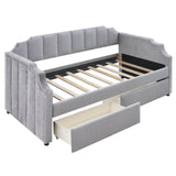 Twin Velvet Upholstered Daybed With Drawers - Omega Lifestyles