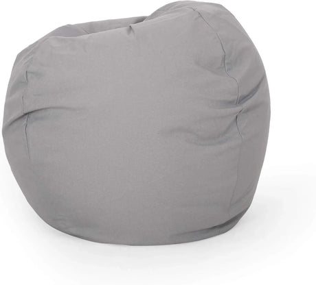 Light Gray Fabric Foam-Filled Bean Bag Chair - Omega Lifestyles