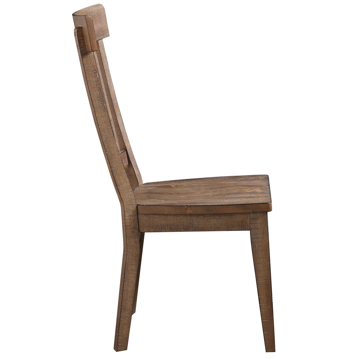 7-Piece Distressed Wood Modern Ranch Dining Set - Omega Lifestyles