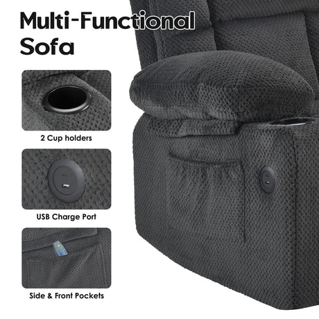 Power Lift Massage Heat Recliner Chair With USB Ports - Omega Lifestyles