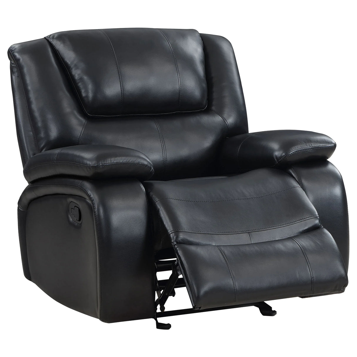 Black Upholstered Glider Recliner Chair With Recline - Omega Lifestyles