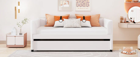 Twin Velvet Upholstered Daybed With Ergonomic Backrest And Trundle - Omega Lifestyles