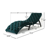 Elegant Teal Altay Velvet Tufted Curved Chaise Lounge - Omega Lifestyles