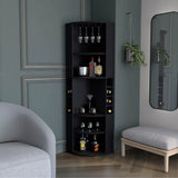 Modern Oban Corner Bar Cabinet With Bottle Storage - Omega Lifestyles
