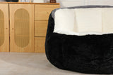 Multicolor Faux Fur Oversized Foam-Filled Bean Bag Chair - Omega Lifestyles