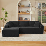 Plush Modular L-Shaped Corduroy Sectional Sofa