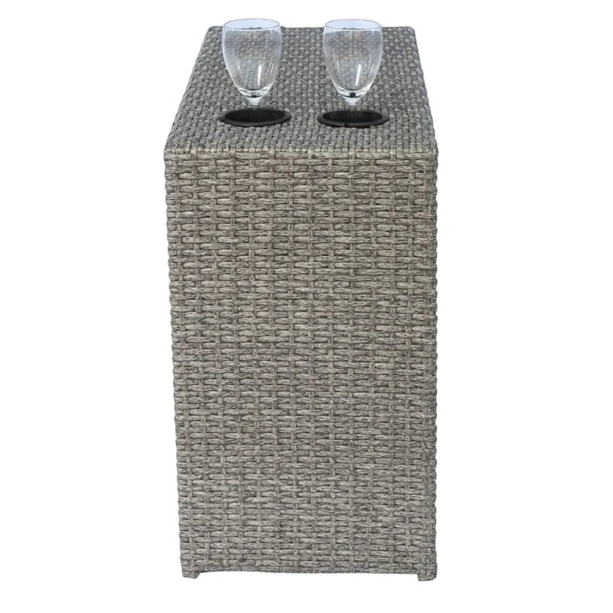 Outdoor Gray HDPE Wicker 9-Piece Seating Group With Cushions - Omega Lifestyles