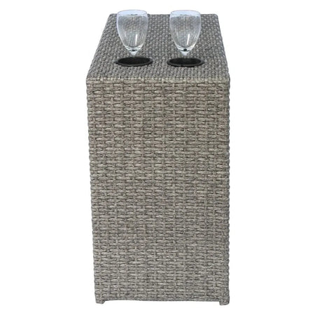 Outdoor Gray HDPE Wicker 9-Piece Seating Group With Cushions - Omega Lifestyles