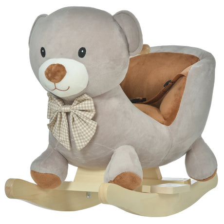 Bear Plush Toddler Sound Ride-On Rocking Horse - Omega Lifestyles