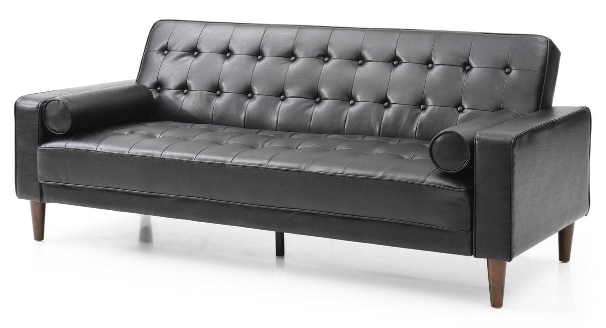 Modern Black PU Foam Upholstered Sofa Bed Seating - Omega Lifestyles