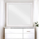 Weathered White Beveled Edge Wall Mirror - Omega Lifestyles