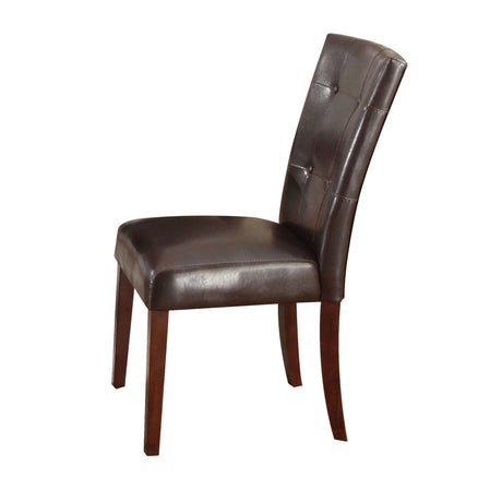 Set of 2 Espresso Synthetic Leather Walnut Side Chairs - Omega Lifestyles