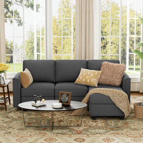 Modular 4-Seat Memory Foam Sectional Sofa Couch - Omega Lifestyles
