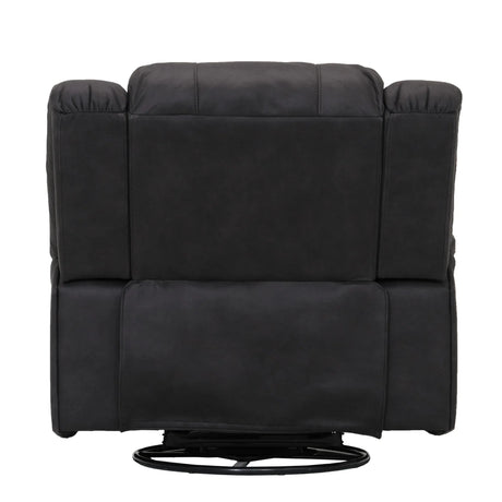 Black Fabric Swivel Gliding Recliner Chair - Omega Lifestyles