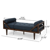 Chic Navy Blue Fabric Button-Tufted Chaise Lounge - Omega Lifestyles