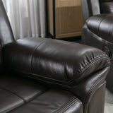 Manual Recliner Brown Faux Leather Chair With LED Light Strip - Omega Lifestyles