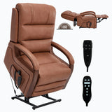 Power Orange Faux Leather Medium-Firm Lift Recliner Chair - Omega Lifestyles