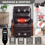 Power Lift Recliner Chair Faux Leather Massage Heat - Omega Lifestyles