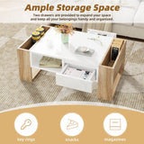 High Glossy White Coffee Table With Drawers - Sleep Galleria