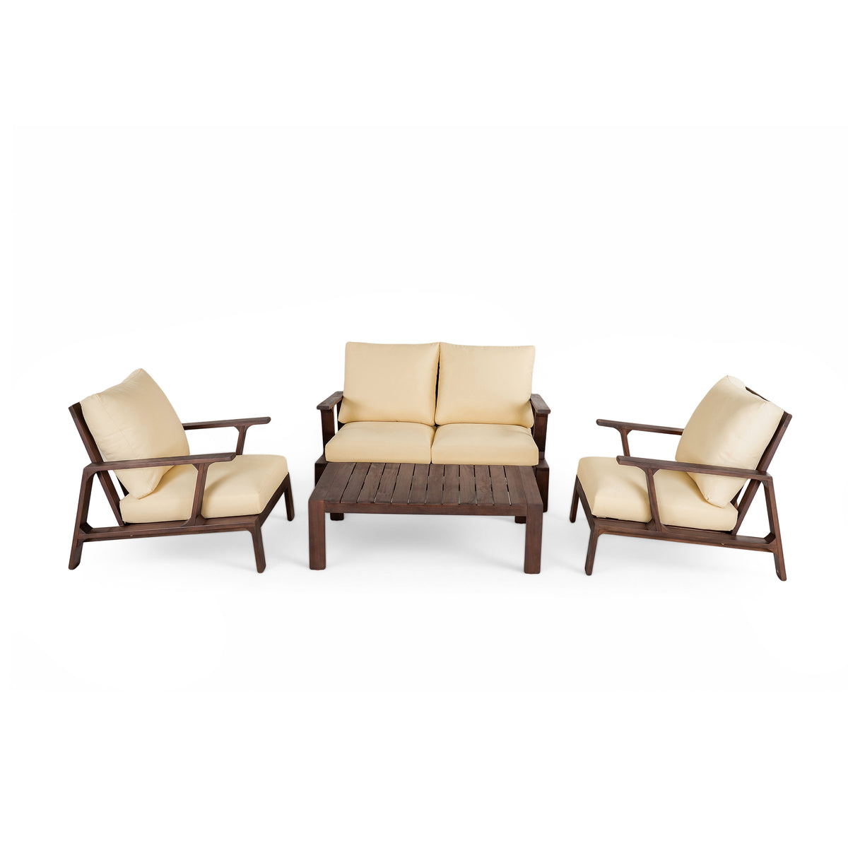 4-Piece Outdoor Patio Furniture Set With Cushions