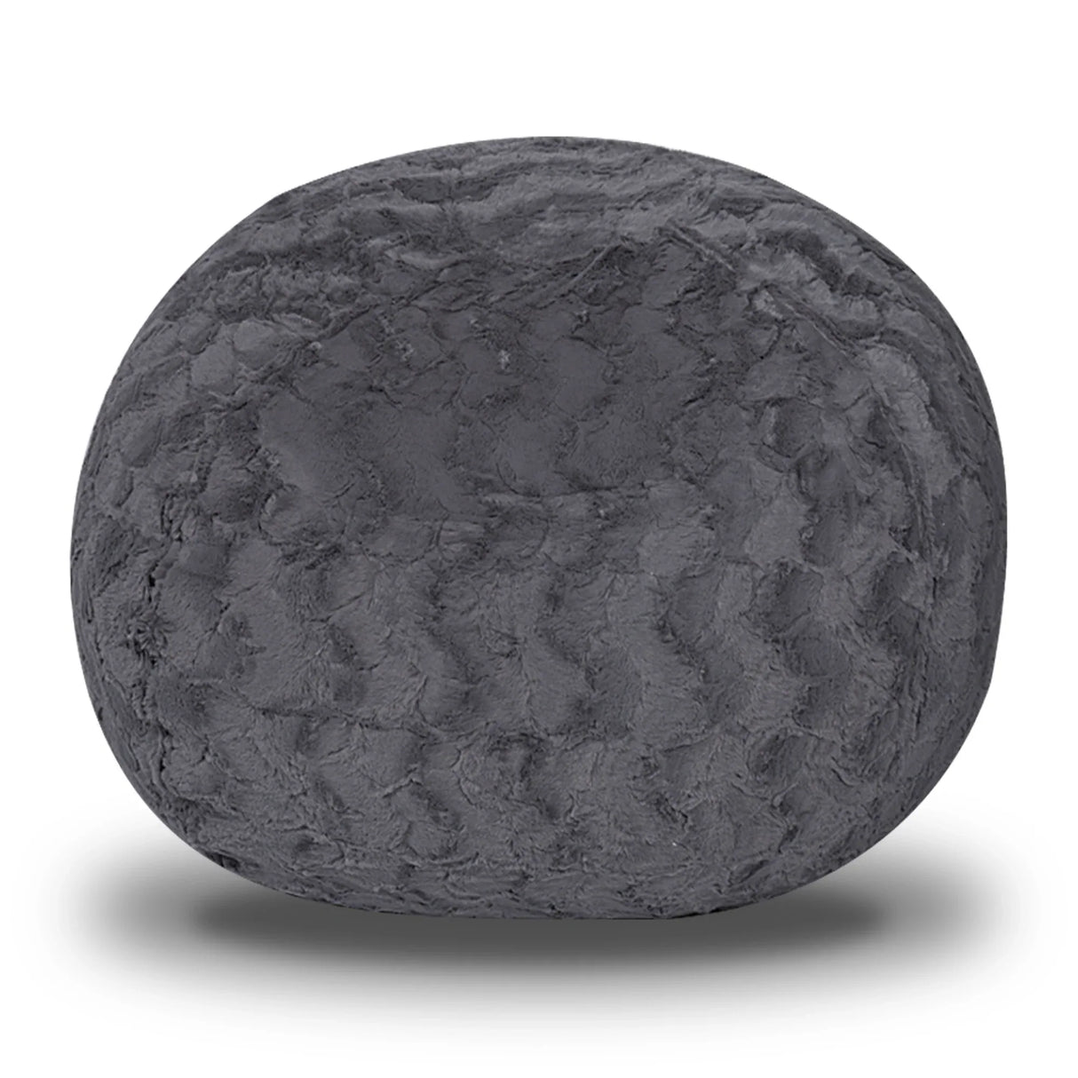 4-Foot Gray Faux Fur Memory Foam Bean Bag Chair - Omega Lifestyles