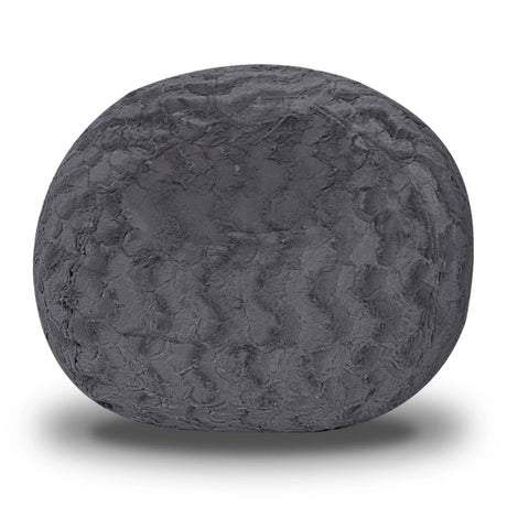 4-Foot Gray Faux Fur Memory Foam Bean Bag Chair - Omega Lifestyles