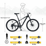 27.5-Inch 8-Speed Steel Frame Mountain Bike - Omega Lifestyles