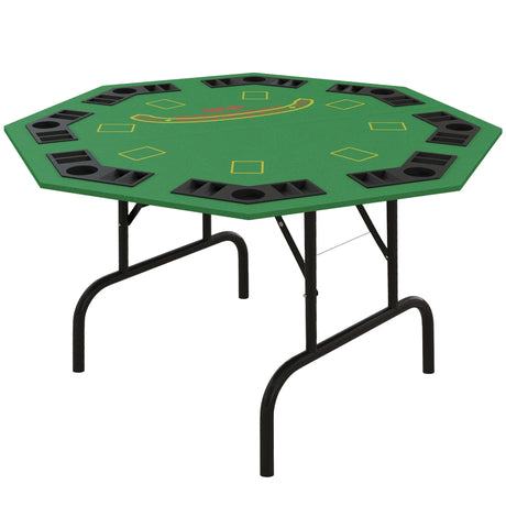 Foldable 8-Player Felt Fold-Up Poker Table - Omega Lifestyles