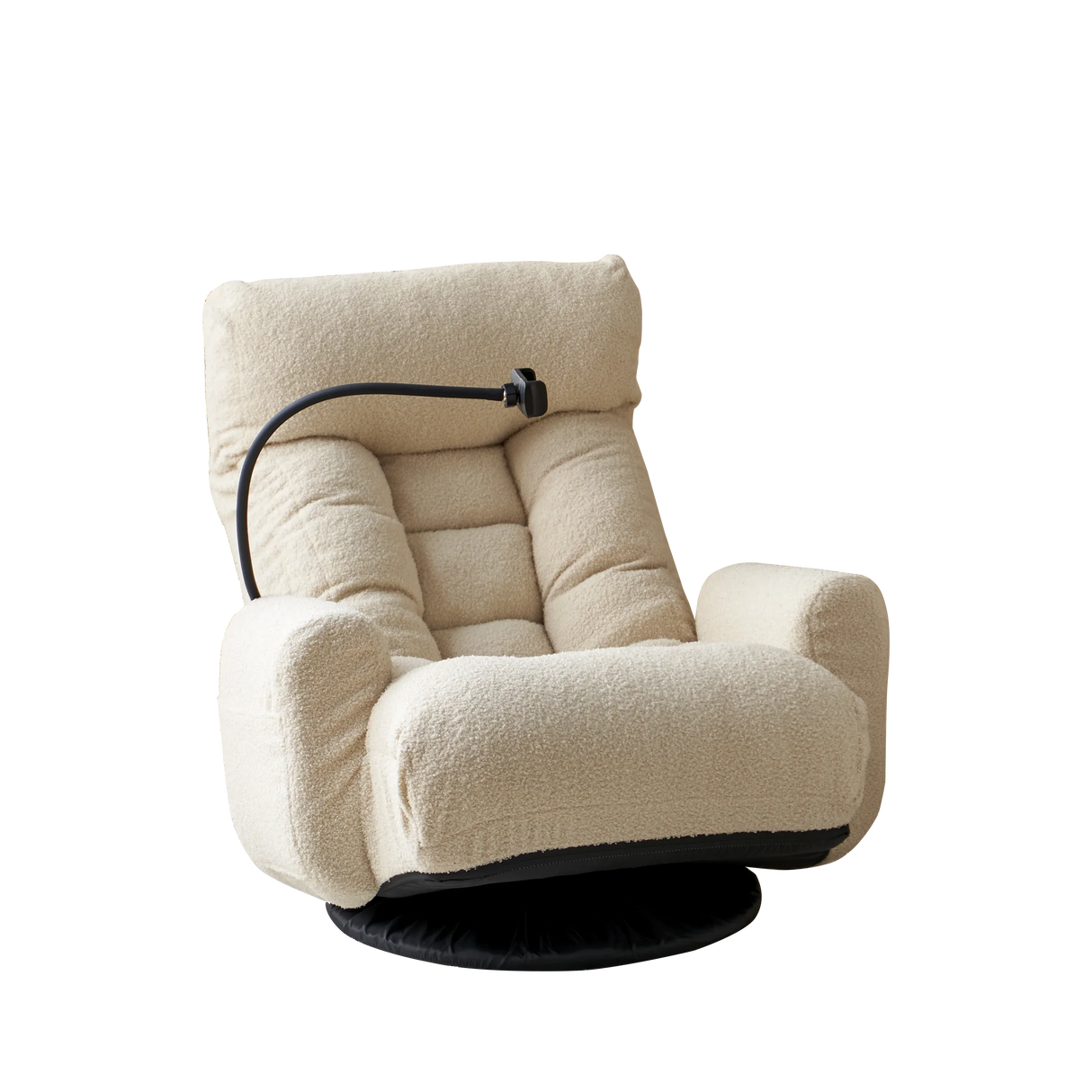Adjustable Beige Soft Plush Rotating Lounge Chair - Omega Lifestyles