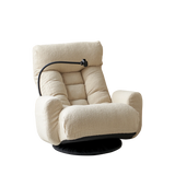 Adjustable Beige Soft Plush Rotating Lounge Chair - Omega Lifestyles