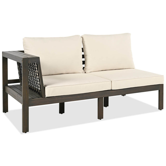 4-Piece Acacia Wood Outdoor Patio Sofa Seating Set - Omega Lifestyles